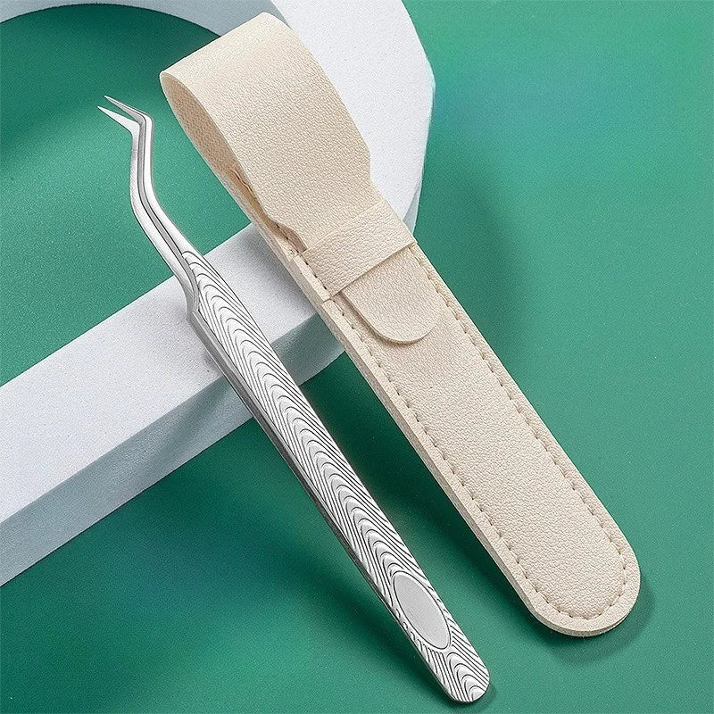 MARIA SASHA Tweezer Extension Eyelash Brush Stainless Steel Fiber Tips for Makeup Tools