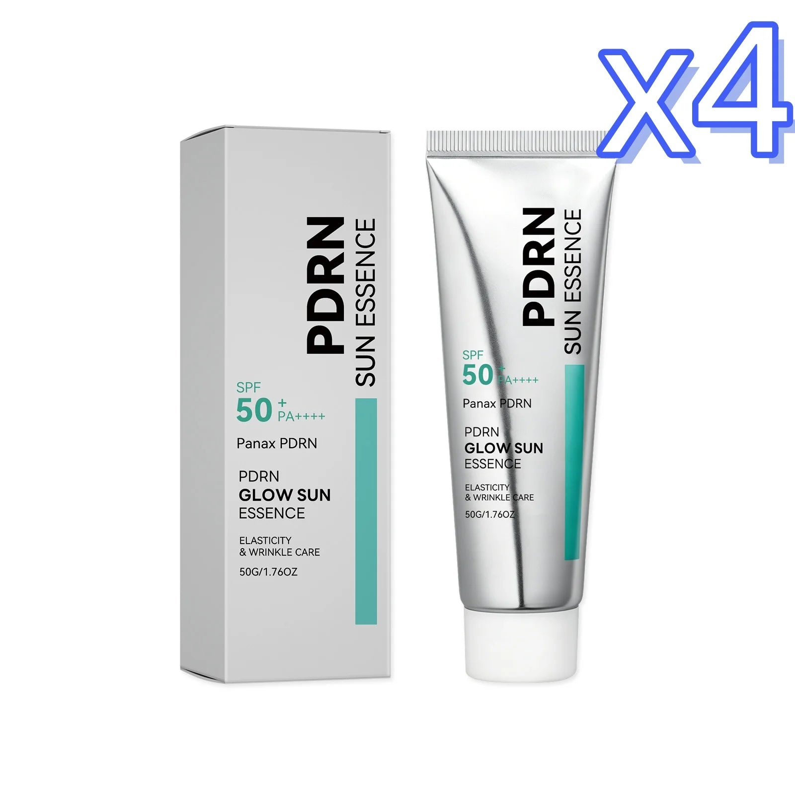 SPF 50 PDRN Facial Sunscreen Essence Broad Spectrum UV Defense Waterproof Moisturizing Refreshing Non Sticky Daily Face Sun Care