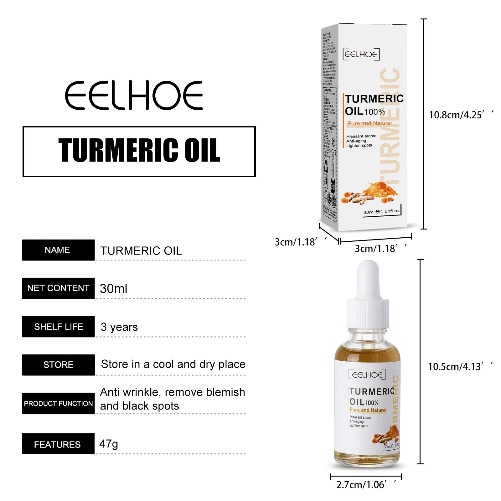 Turmeric Repair Essence For Reduces Dark Spots & Freckles,Moisturizes Face,Brightens And Evens Skin Tone,Improves Damaged Skin