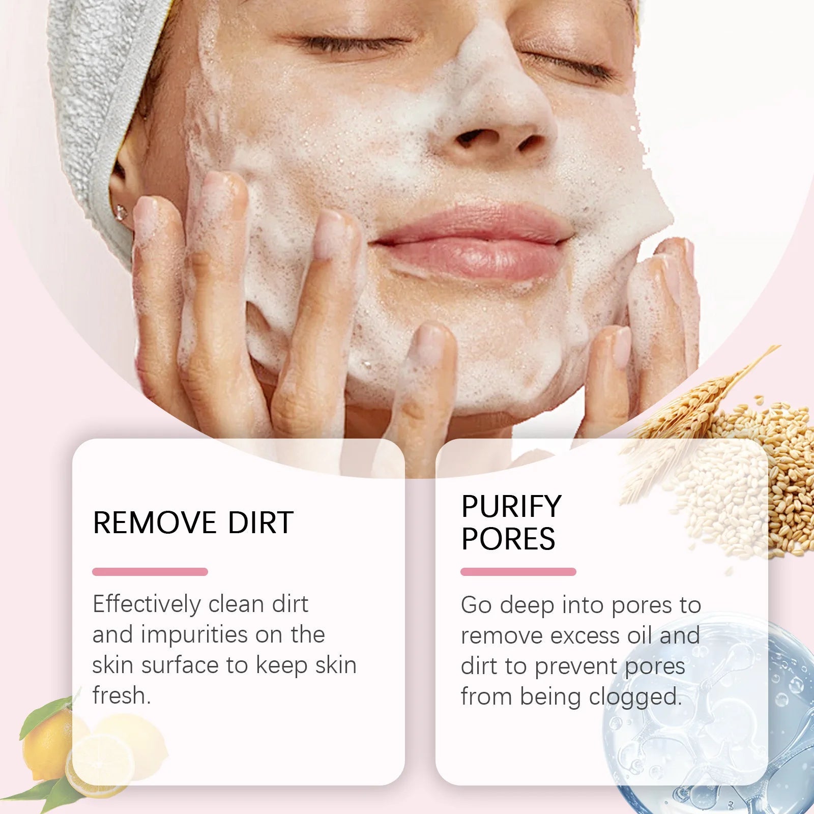 Rice Water Face Wash Deep Cleaning Moisturizing Brightening Rejuvenation Oil Control Sooth Facial Cleanser Foam Korean Skin Care Halalzen