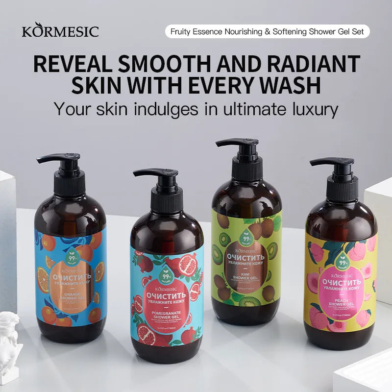 500ml Organic Fruit Infusion Shower Gel Body Lotion Skin Whitening Wash Bath Brightening Delicate Smooth Skin Care Cream Halalzen