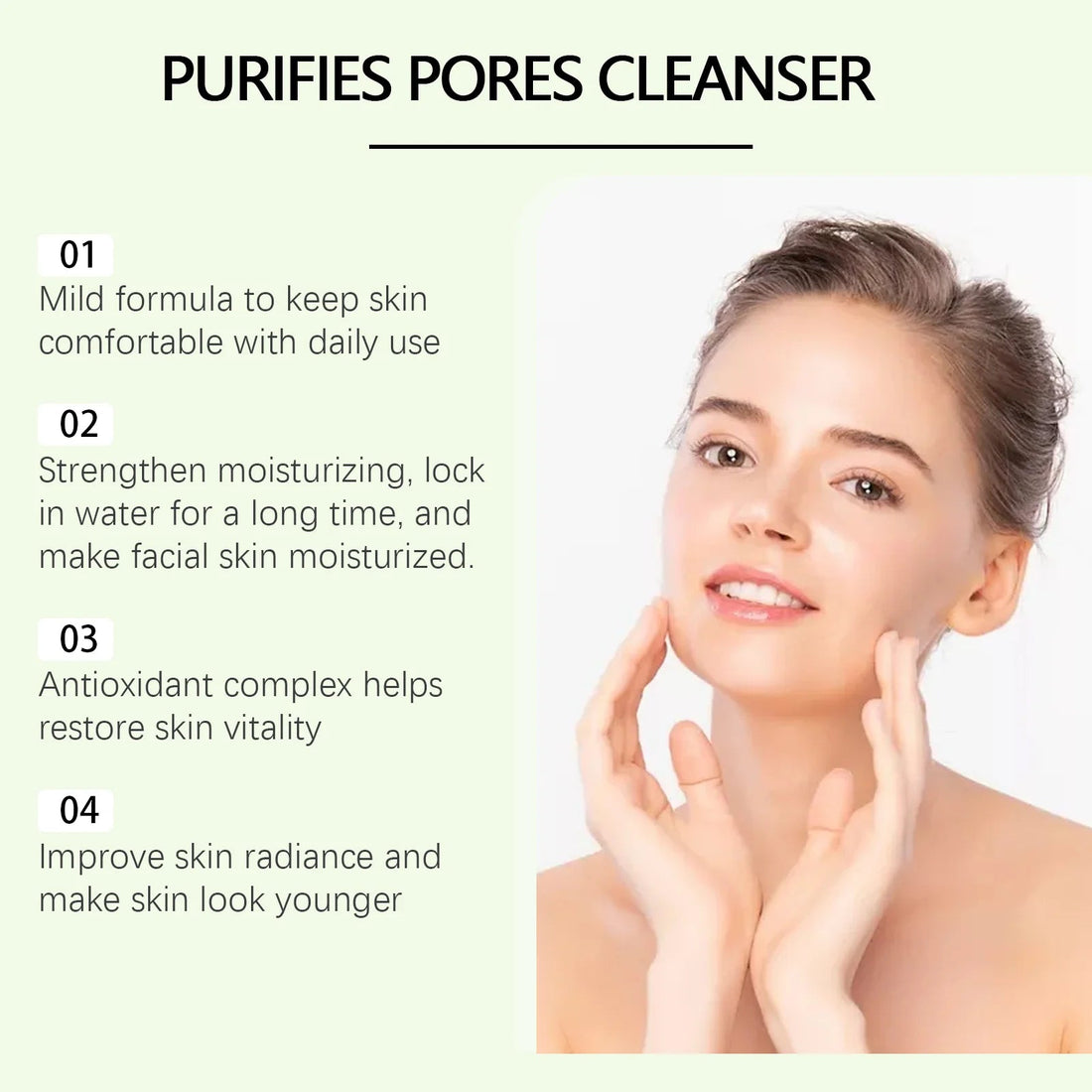 Moisturizing Face Wash Gentle Cleansing Oil Control Soothing Rejuvenation Brightening Blackhead Removal Rich Foam Face Cleanser Halalzen