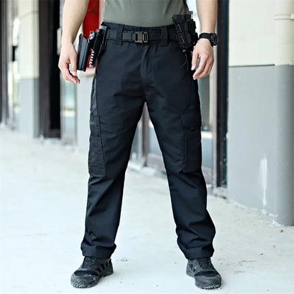 Men s Tactical Cargo Pants Lightweight Elastic Waist Outdoor Work Trousers with Multi-Pockets for Hiking and Camping