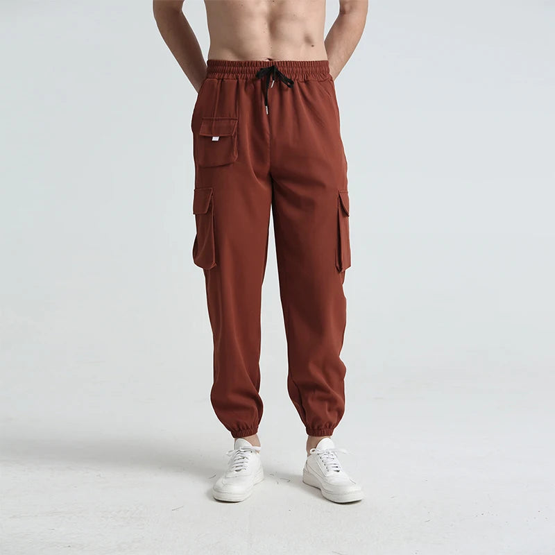 Men s Outdoor Hiking Cargo Pants Lightweight Quick Dry Breathable Trousers with Adjustable Waistband and Pockets