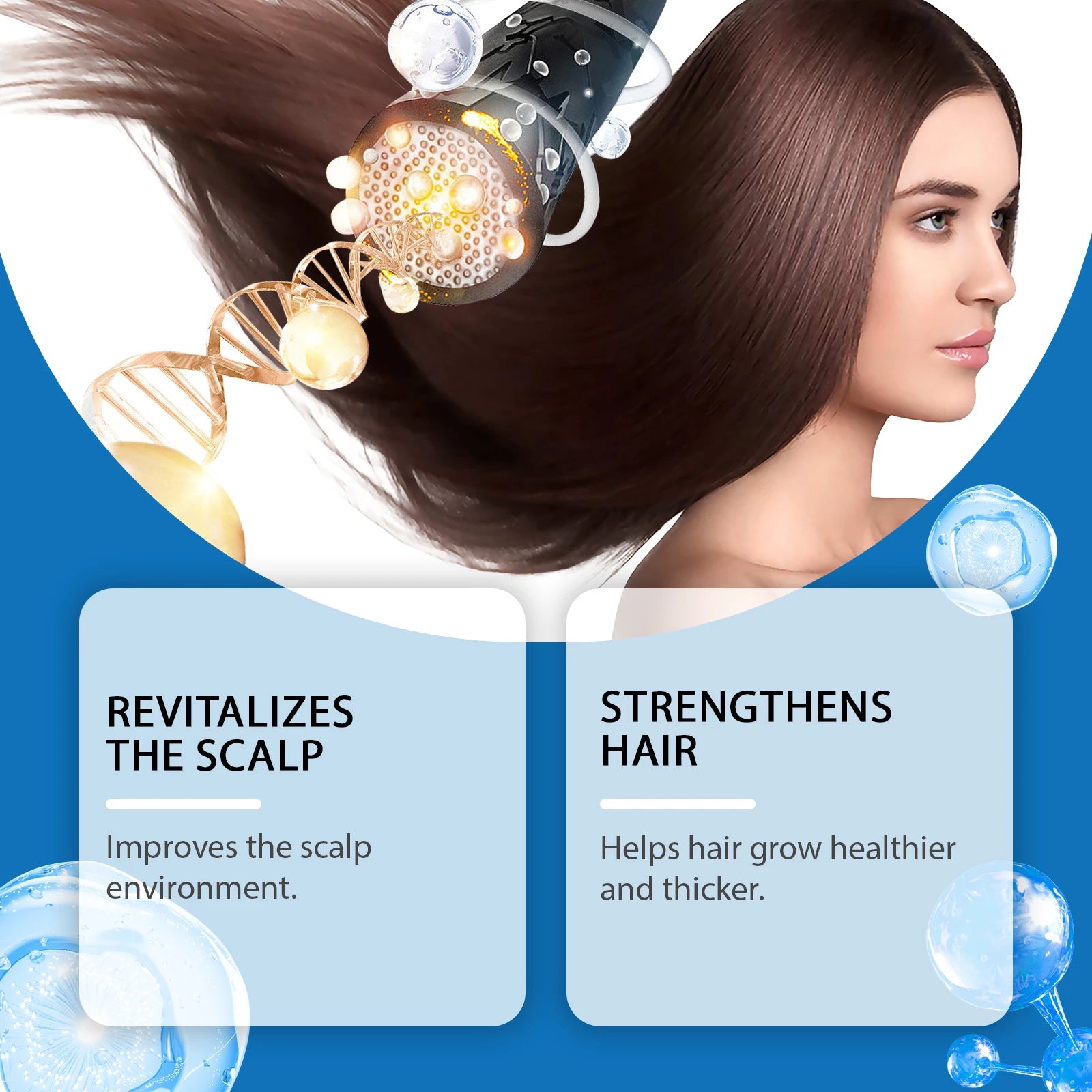 25ml Rosemary Hair Growth Roller Essence Reduce Hair Breakage Bifurcate Increase Hair Density Nourish Strengthen Toughen