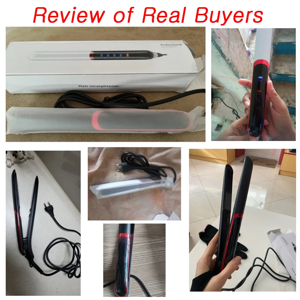 Professional Hair Straightener Curler Electric Splint Flat Iron Negative Ion Straight Curling Iron Plates Corrugation Hair Care Halalzen