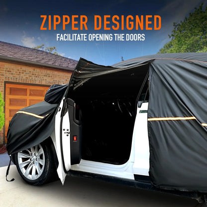 NEVERLAND Car Cover, Outdoor Heavy Duty Full Car Cover, Black , Fit For Universal Auto Exterior, Size L And XXL