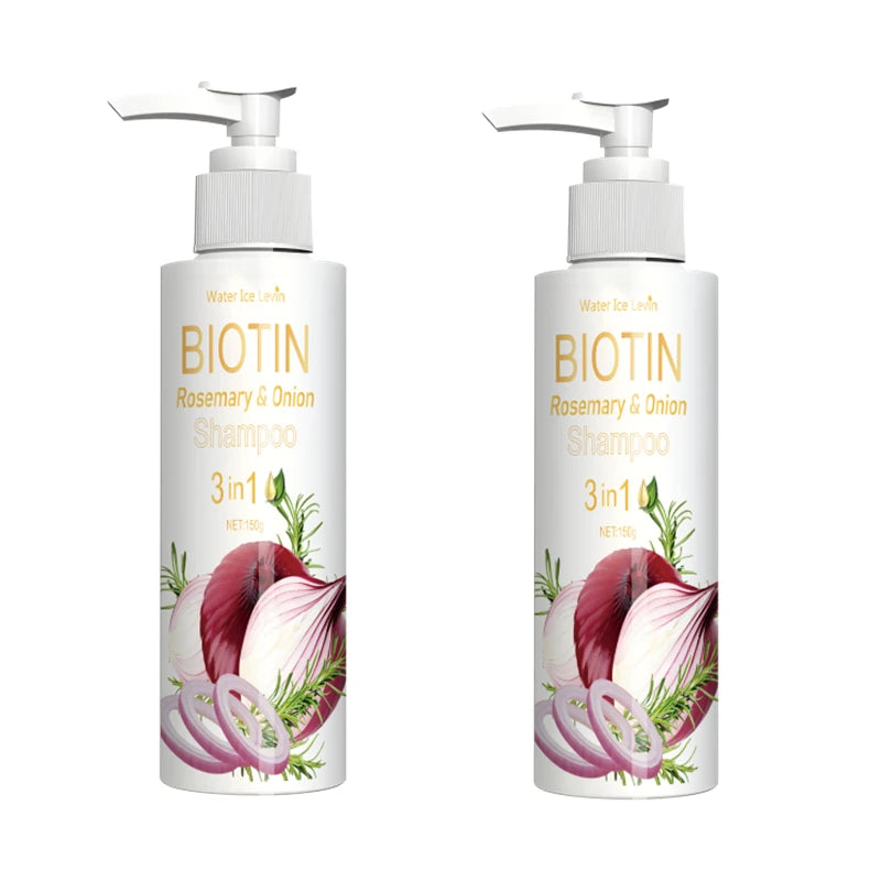 Biotin Rosemary & Onion 3 in 1 shampoo to strengthen hair roots, scalp repair, anti-thinning, moisturizing, thickening hair care