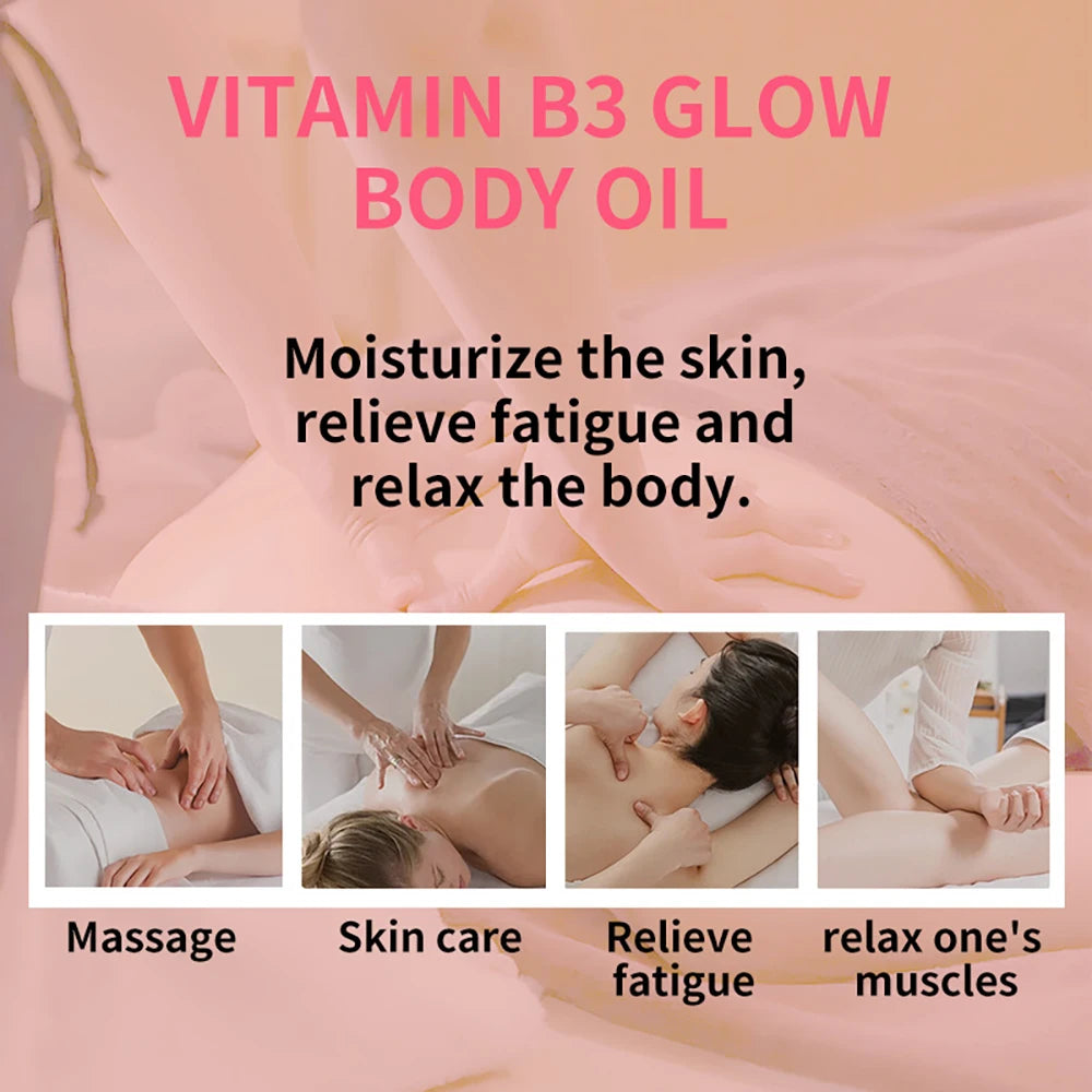 Vaseline Massage Body Oil Brighten Skin Tone Improves Dry Flaky Skin Body Care Nourishing Moisturizing Body Gel Oils Skincare