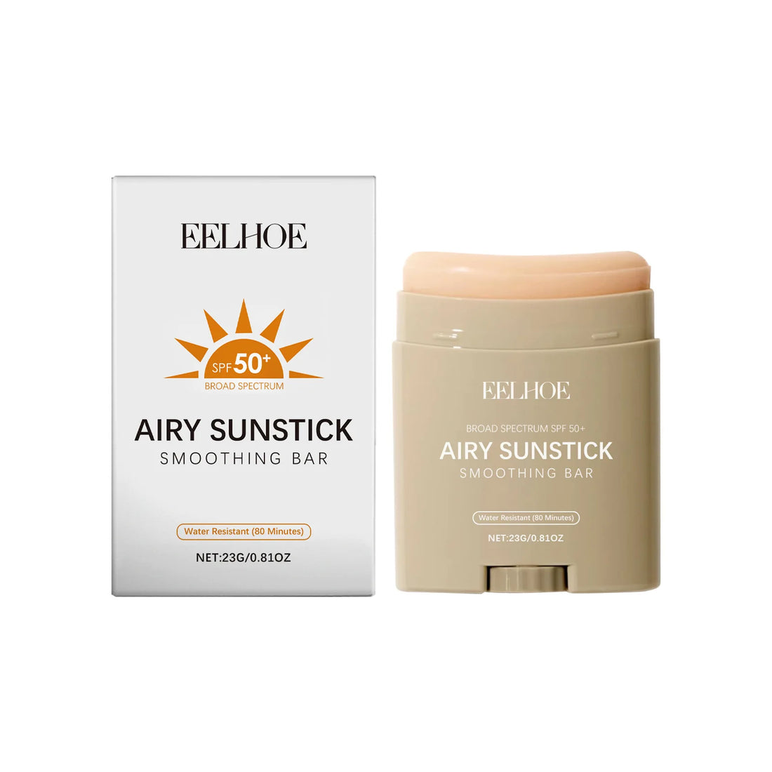 Eelhoe Skin Refreshing Sunscreen Stick Keep Refresh Full Coverage No Sticky for Dry Oily Control Waterproof Body Sunscreens 50+