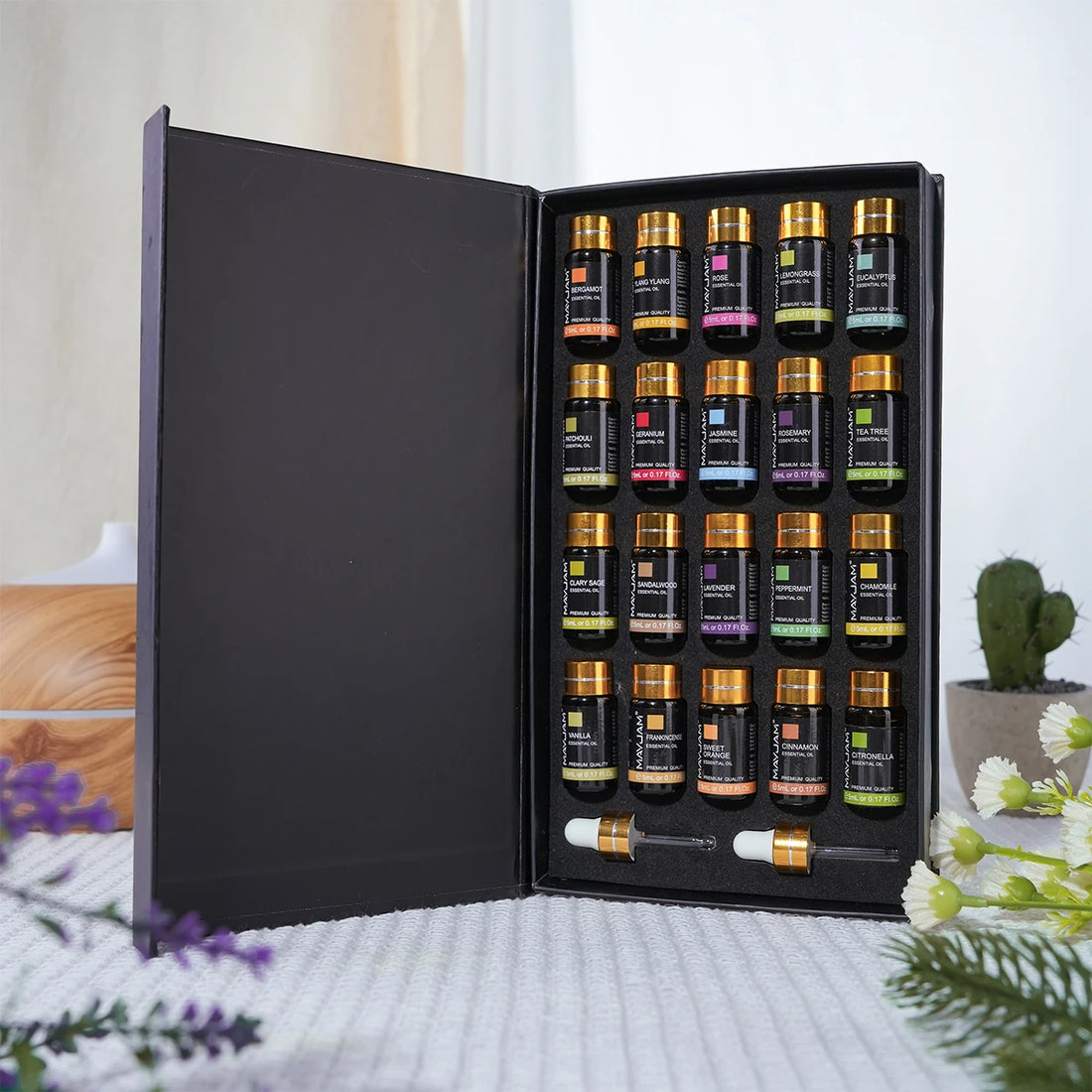 20pcs Gift Box Pure Natural Plant Essential Oils Set for Humidifier Diffuser Lemongrass Mint Eucalyptus Lavender Oil Citronella