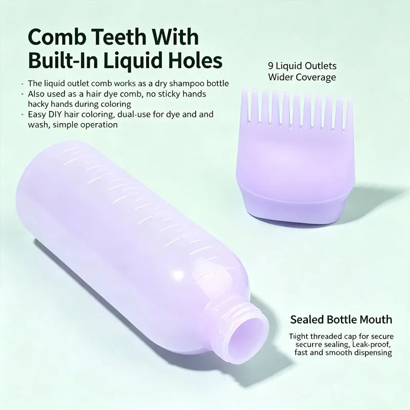 Head Scalp Massage Comb Silicone Shampoo Brush Hair Dye Tint Oil Applicator Bottle with Brush Salon Hair Styling Tools SZI20