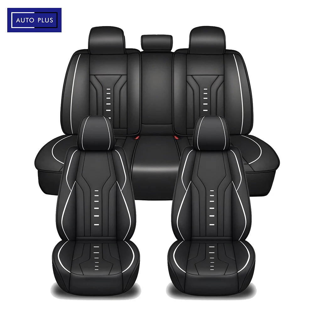 Luxury Universal Leather Car Seat Covers Full Set Four Season Fully Enclose Leather Seat Covers For Car SUV Truck