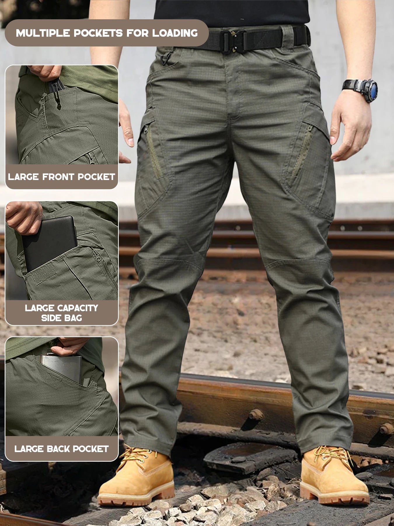Tactical Work Pants Series New Men's IX9 Tactical Pants Multi-Pocket Large Capacity Training Pants Commuter Pants Wear-resistant