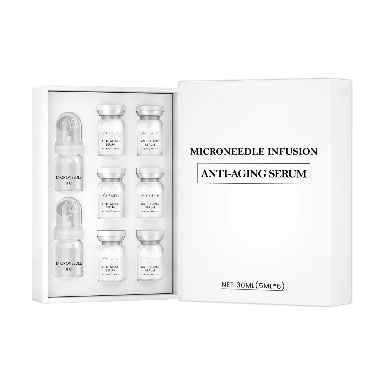 Korean Micro‑Molecule Anti‑Aging Serum Kit Collagen & Hyaluronic Acid Anti‑Wrinkle Firming Pore Refining Hydrating Facial Care