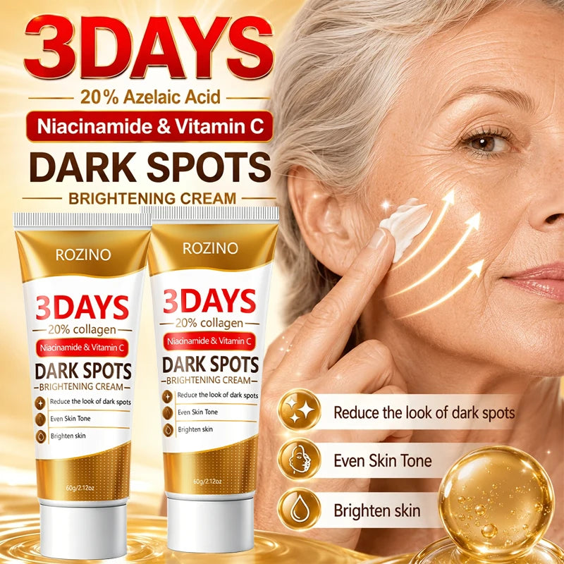 3 Day Pore +Dark Spot Brightening Cream, Containing Collagen, Niacinamide, and Vitamin C, Deeply Moisturizes, Reduces the Appearance of Dark Spots, Tightens Pores, Evens Out and Brightens Skin Tone, Quickly Brightens Skin Ton