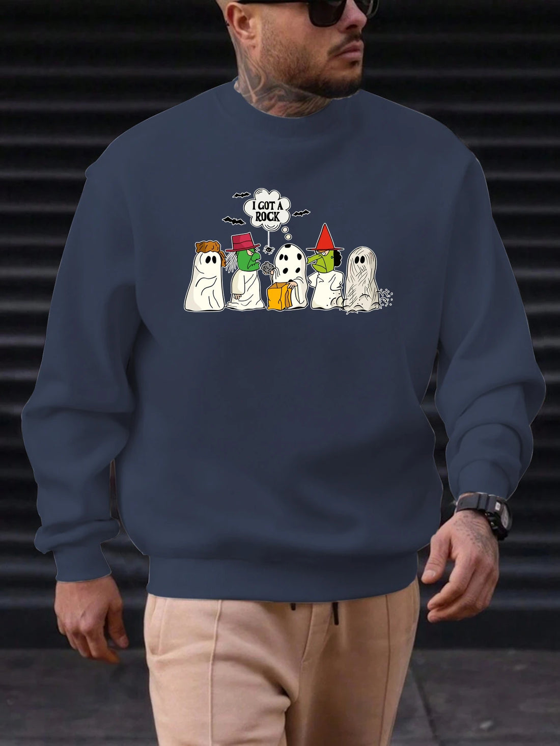 2025 New Men's Cotton Sweatshirt I GOT A ROCK Pattern Printing Round Neck Fashion Casual High Quality Daily Top Clothing