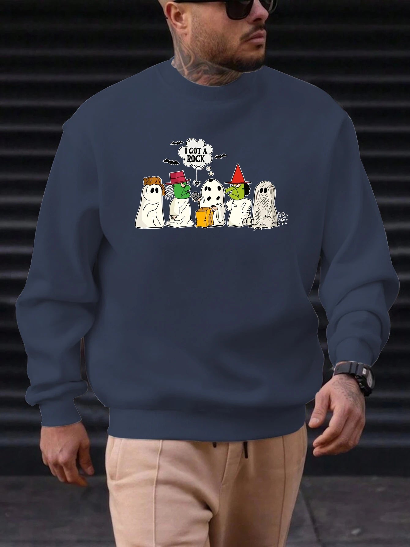 2025 New Men's Cotton Sweatshirt I GOT A ROCK Pattern Printing Round Neck Fashion Casual High Quality Daily Top Clothing