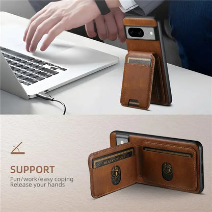 Luxury Wallet Phone Case Card Holder Leather Magnetic Pocket Cover For Google Pixel 9 8 7 6 Pro 6A 7A 8A Protective Phone Shell