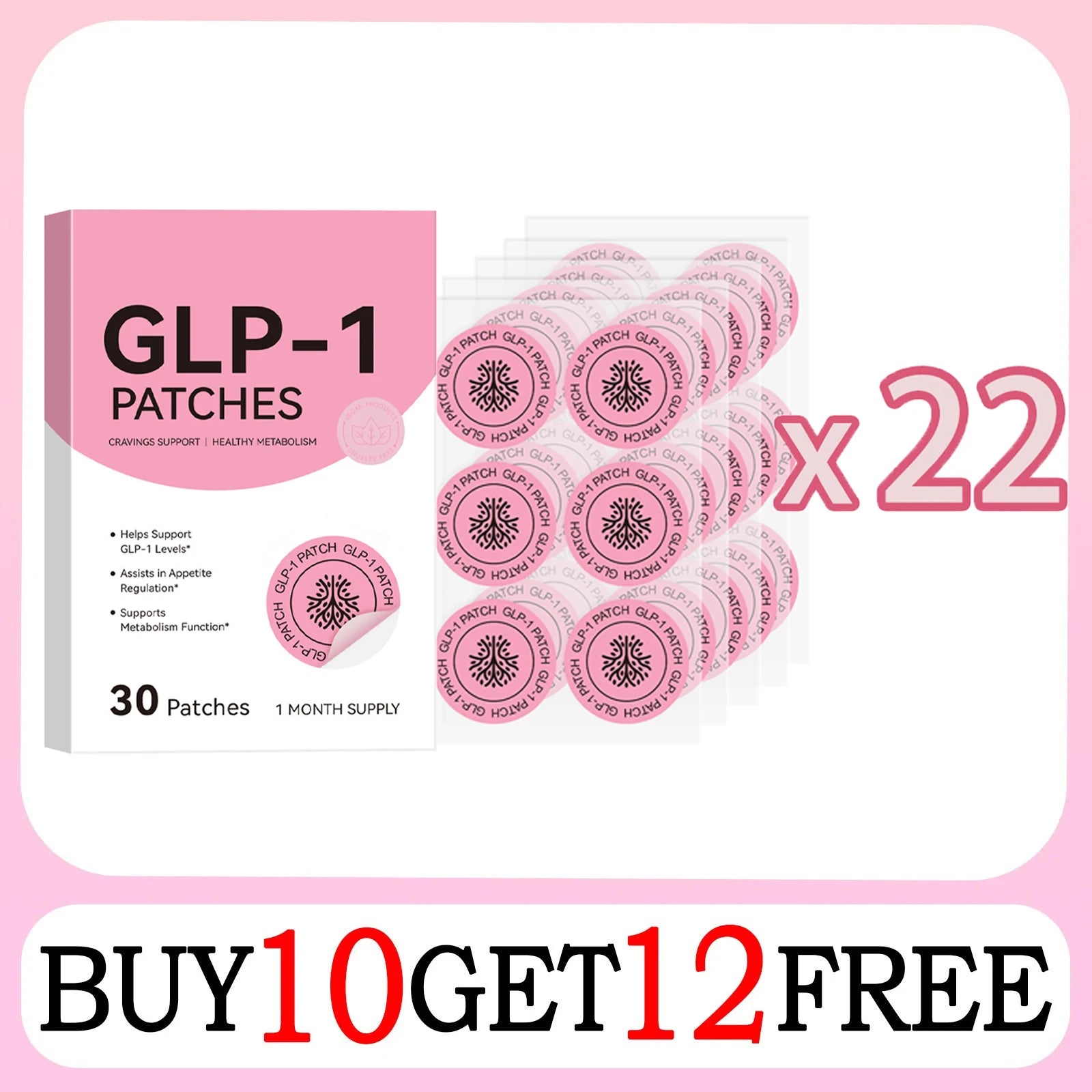 GLP-1 BODY PATCHES Original 30 pcs | Made from pure plants for appetite control | metabolism support | maintain energy