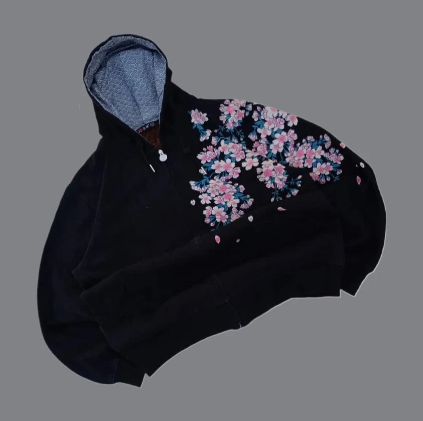 Korean Fashion Simple Gray Double-Sided Oversized Zipper Hoodie Women's Y2K New Harajuku Gothic Casual Joker Couple Street Wear