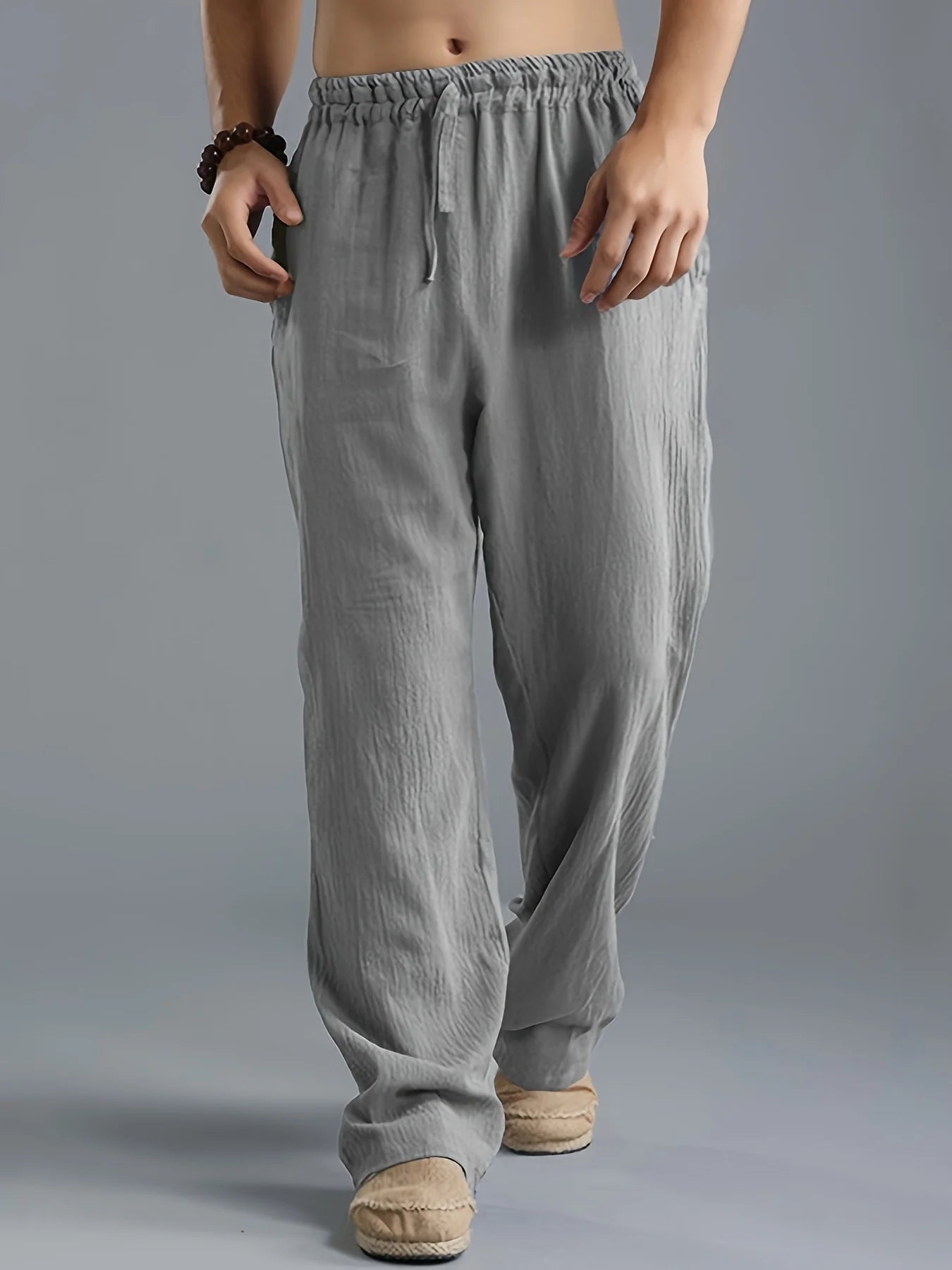 Men's plus-size slacks linen breathable sweatpants