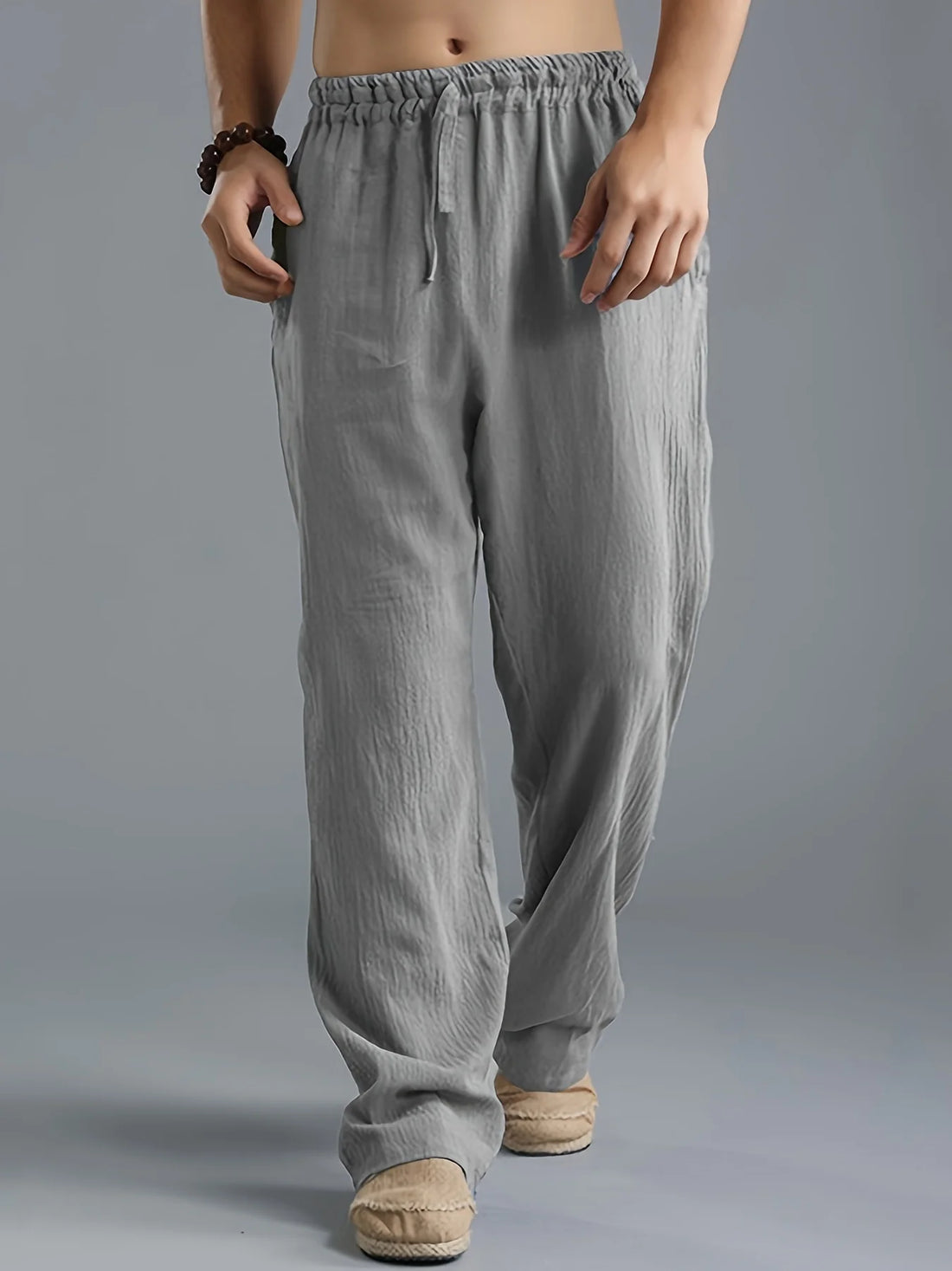 Men's plus-size slacks linen breathable sweatpants