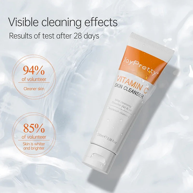 JoyPretty Vitamin C Facial Cleanser Oil Control Exfoliates Deep Cleaning Moisturizing Face Skin Care Cosmetics Halalzen
