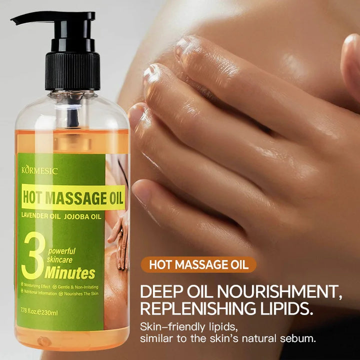 230ml Body Massage Essential Oil, Containing Glycerin, Lavender Extract, Caffeine, and Other Ingredients, Warming Massage Oil He