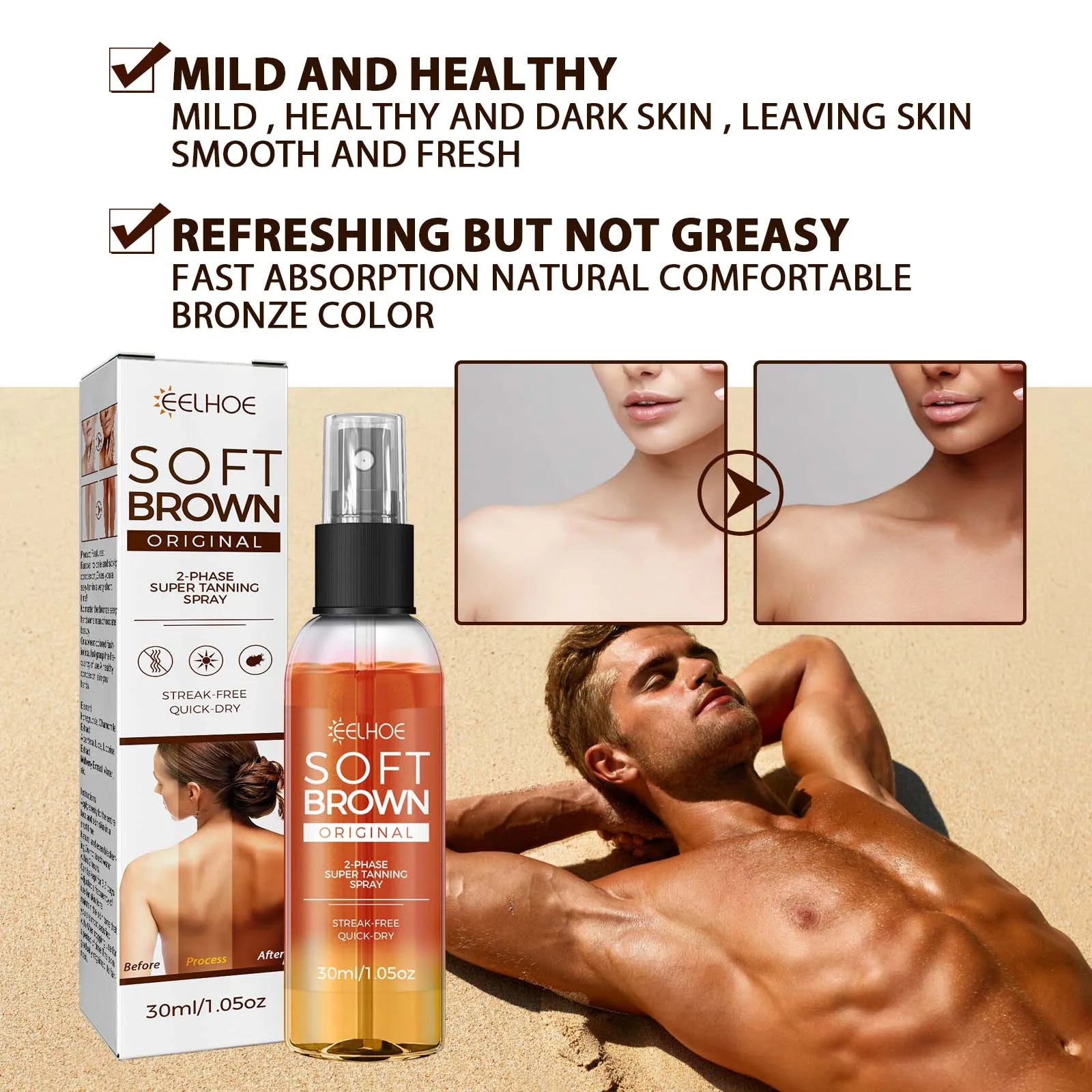Intensive Tanning Accelerator Spray Self Tanning Spray Self Tanner Summer Beach Long Lasting Bronzing Sunless Fake Tan Products