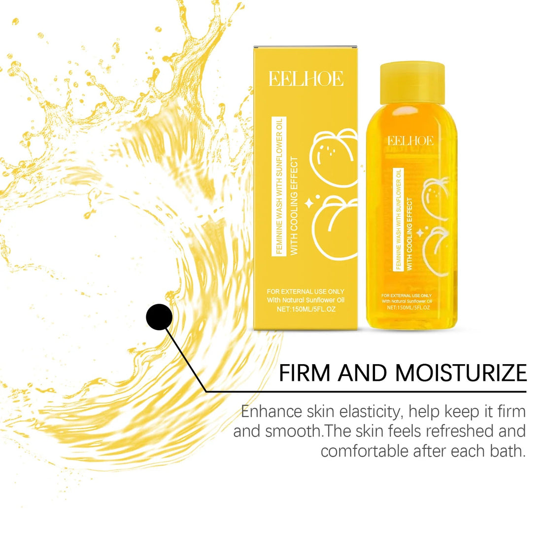 Female Body Wash with Natural Sunflower Oil Private Parts Cleansing Refreshing Oil Long-Lasting Fragrance Anti Itch Shower Gel Halalzen