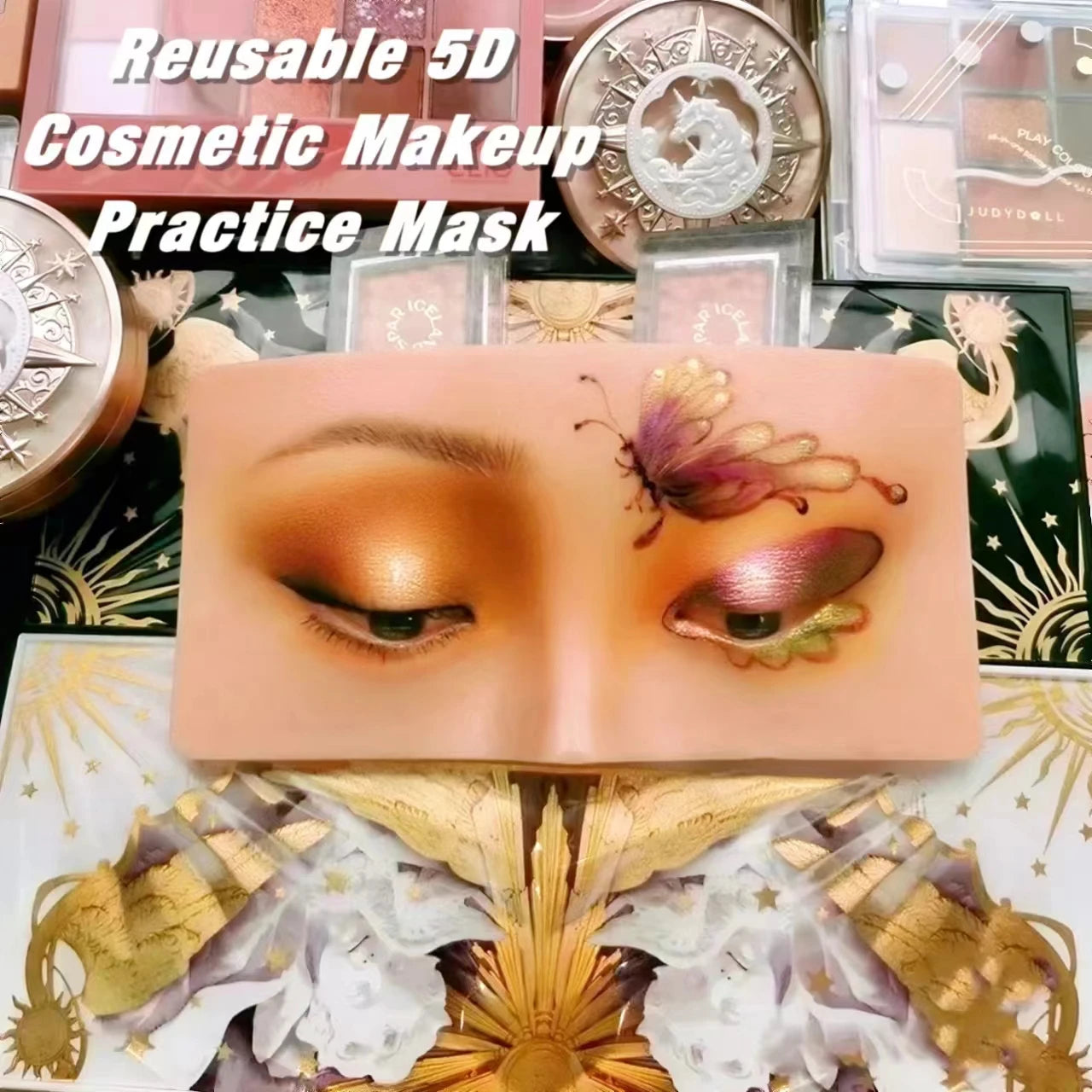 1pcs Reusable 5D Cosmetic Makeup Practice Mask Board Pad Skin Eye Face Solution Makeup Mannequin Silicone for Training Supplies