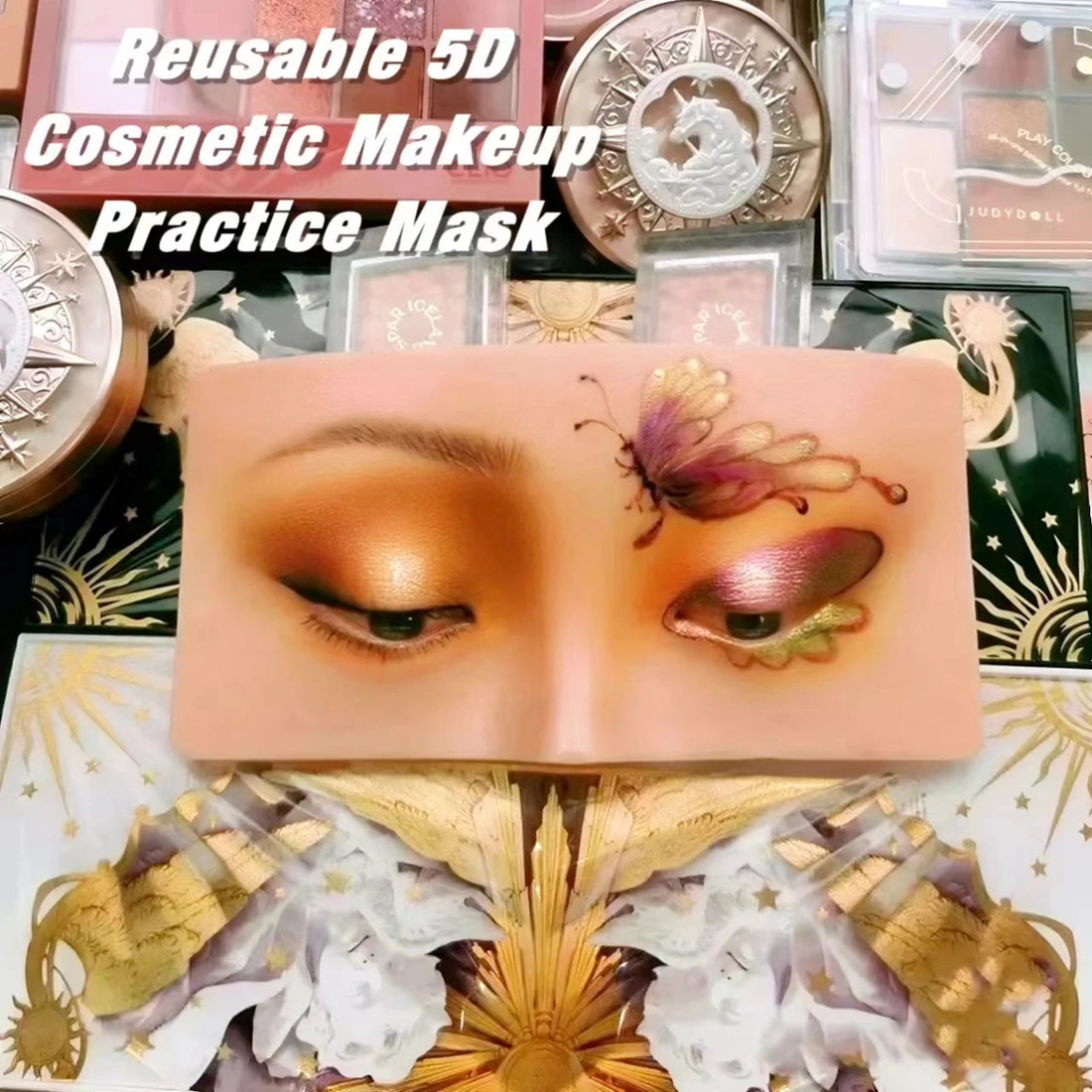 1pcs Reusable 5D Cosmetic Makeup Practice Mask Board Pad Skin Eye Face Solution Makeup Mannequin Silicone for Training Supplies