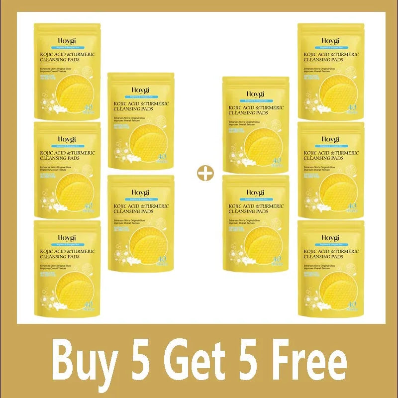 Turmeric Kojic Acid Cleansing Pads Exfoliating Pads Facial Sponges For Cleansing Exfoliating Daily Cleansing Skin Care Tools Halalzen