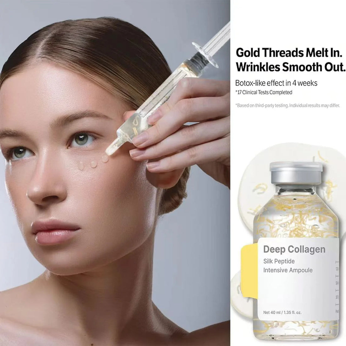 Silk Peptide Intensive Lifting Ampoule |Anti-Aging Serum For Face With Collagen & 30 Peptide Complex  Skin Tightening & Firming Halalzen