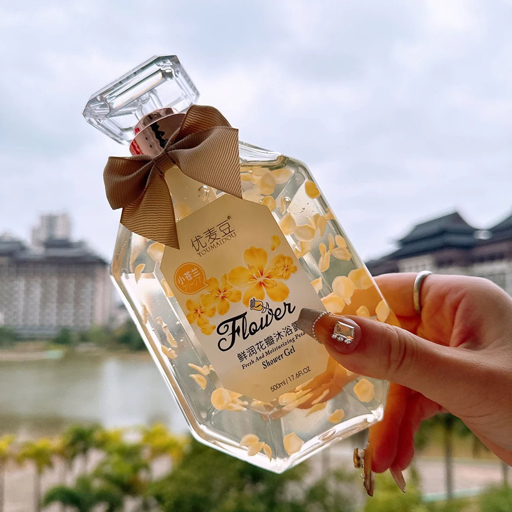 500ml Sakura Jasmine Petal Essential Oil Shower Gel Deep Cleansing Long lasting Fragrance Moisturizing Aromatic Body Care Bath Halalzen