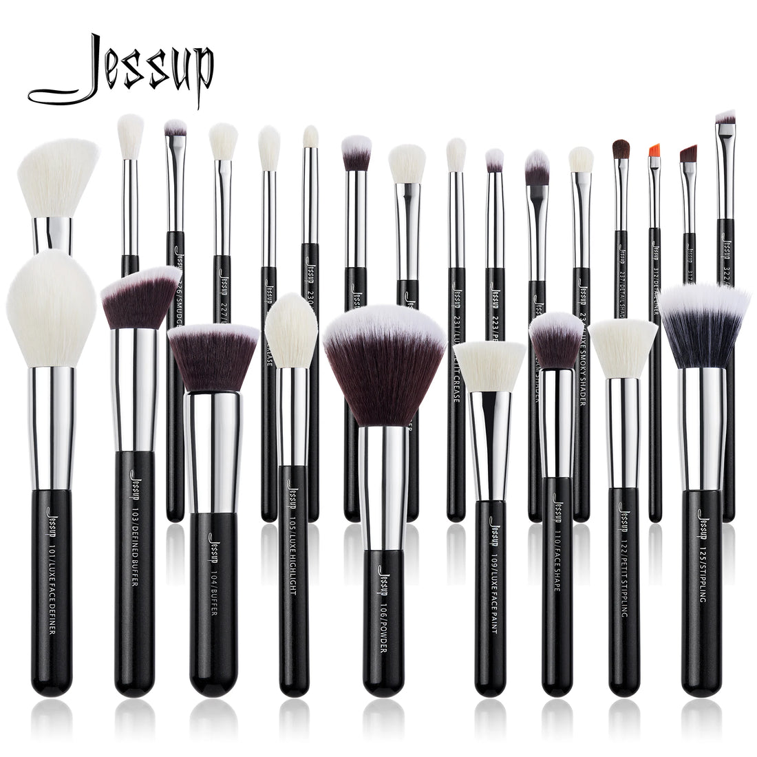 Jessup Makeup Brushes 15-25pcs Make Up Brush Set Professional Natural Synthetic Foundation Powder Contour Blending Eyeshadow