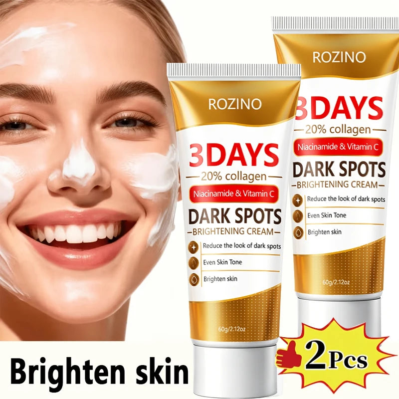 3 Day Pore +Dark Spot Brightening Cream, Containing Collagen, Niacinamide, and Vitamin C, Deeply Moisturizes, Reduces the Appearance of Dark Spots, Tightens Pores, Evens Out and Brightens Skin Tone, Quickly Brightens Skin Ton