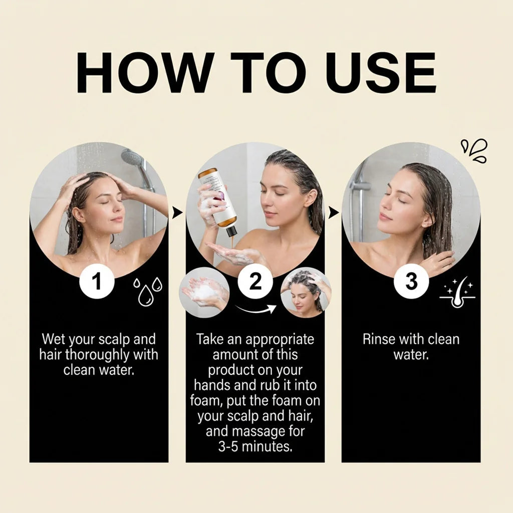 Anti-Frizz Density Shampoo Gentle Rosemary Red Onion Oil Balances Oil Without Over-Drying Smooth Shiny Fluffy Hair Care Shampoo Halalzen