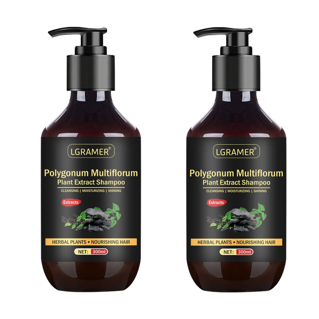 Herbal Polygonum Multiflorum Shampoo Oil Control Dandruff Control Itchy Relief Shampoo Moisturizing Nourishing for Men and Women Halalzen