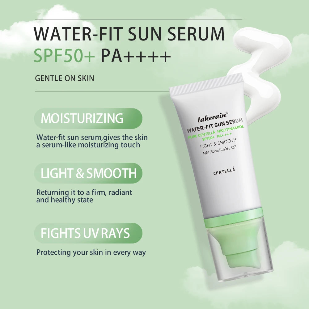 Sunscreen SPF 50 Centella Asiatica No Sticky Refreshing Sunscreen 50ml Sunscreen Essence for Dry Oily Sensitive Skincare Halalzen