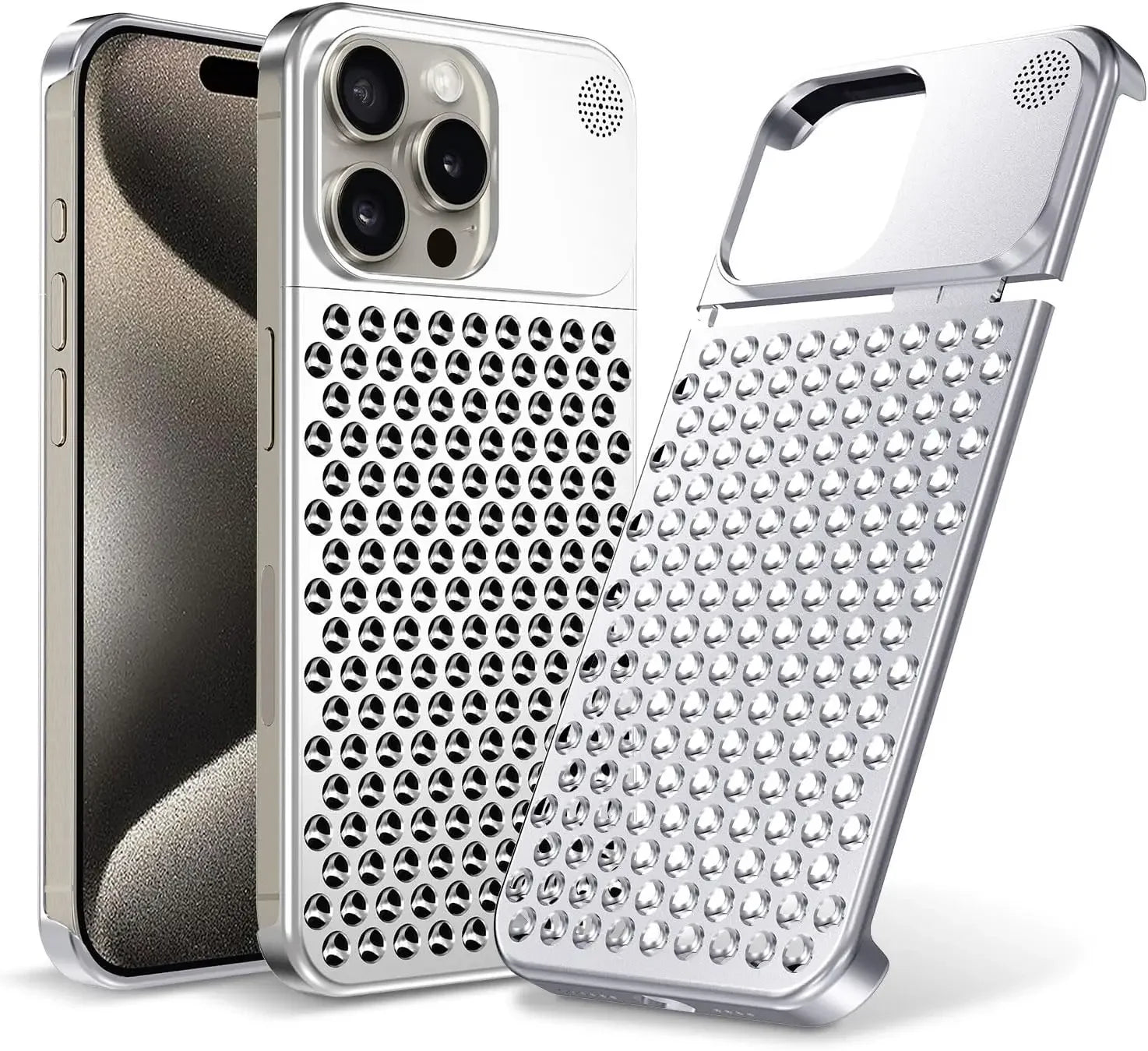 For iPhone 15 14 Plus 13 12 Pro Max Rimless Aluminum Metal Aromatherapy Case Heat Dissipation Anti-Scratch Shockproof Slim Cover