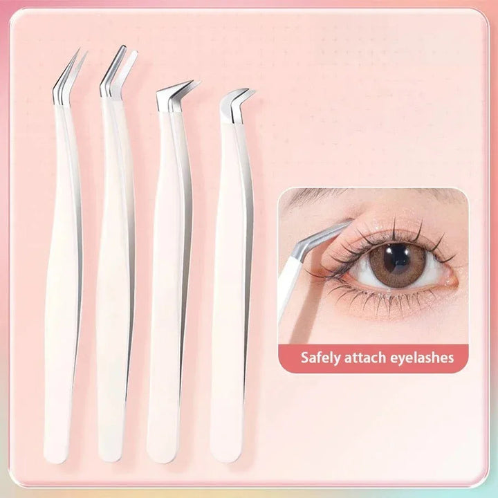 1/2/4pcs Eyelashes Tweezers Stainless Steel Superhard Tweezers High Precision Anti-static Tweezers for Eyelash Extensions tools Halalzen