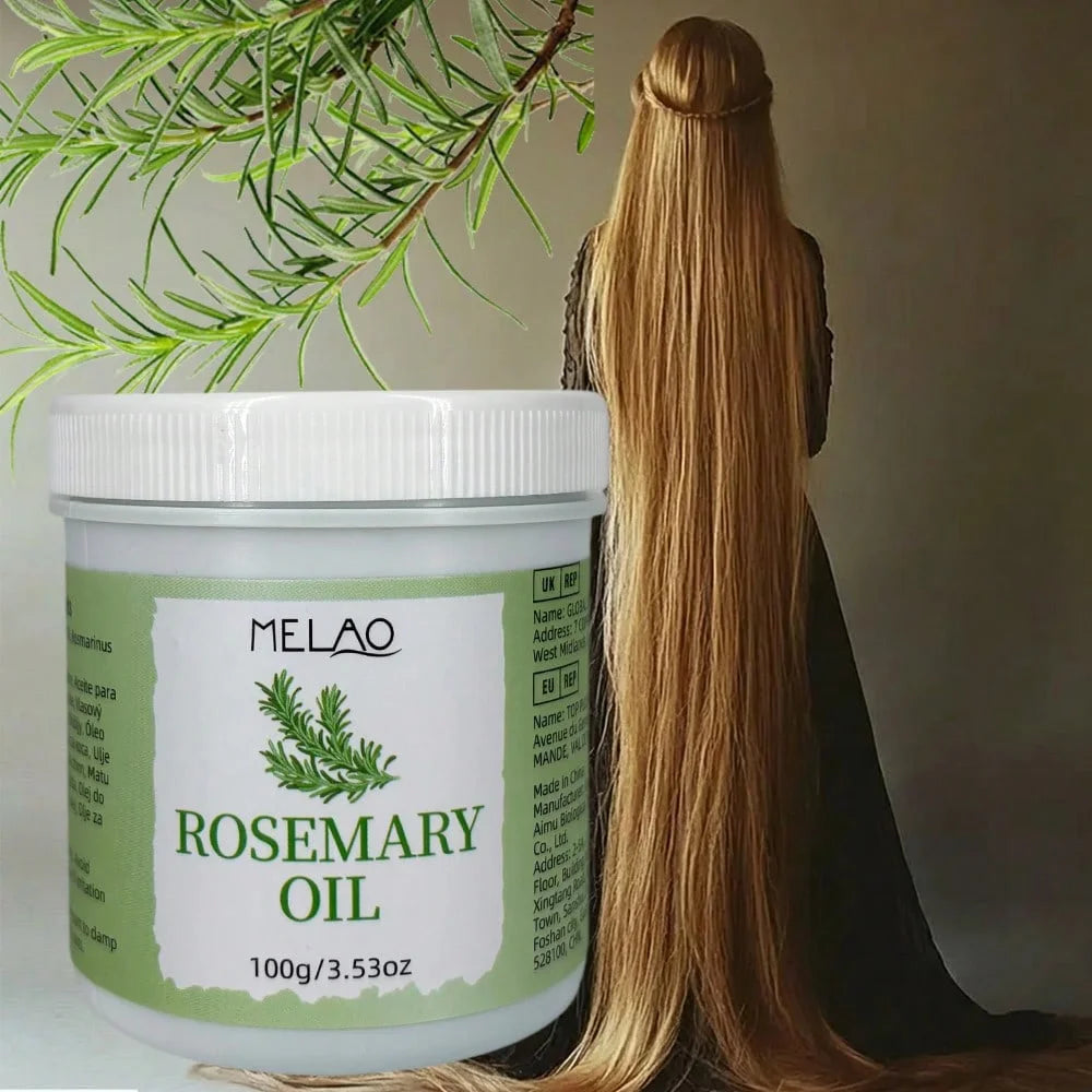 Rosemary Oil for Hair, MELAO Pure Rosemary Oil, Nourishes Scalp & Strengthens Hair, Promotes Healthy Hair, Adds Shine & Softness