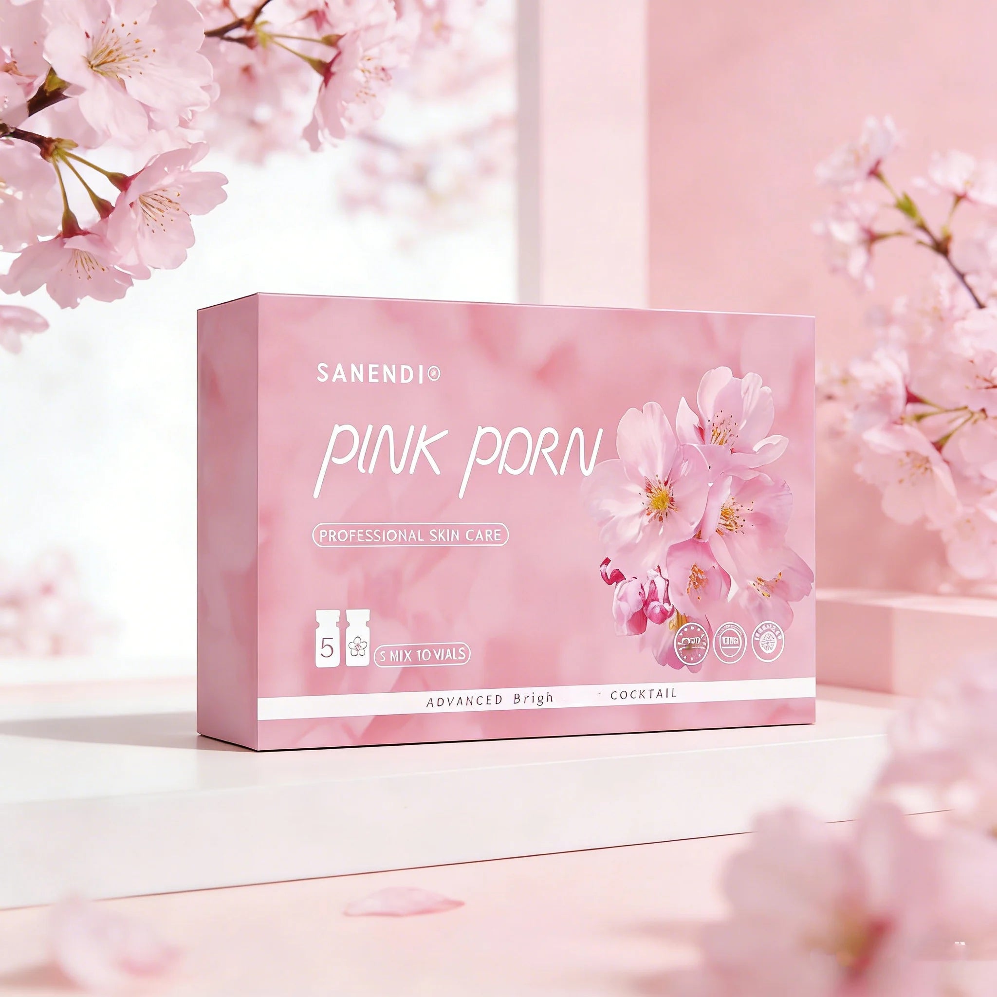 Sanendi PDRN Pink Cocktail Salmon DNA Facial Serum For Dermapen Face Glowing Hyaluronic Acid  Korean Skin Care 5mlX10vials Halalzen
