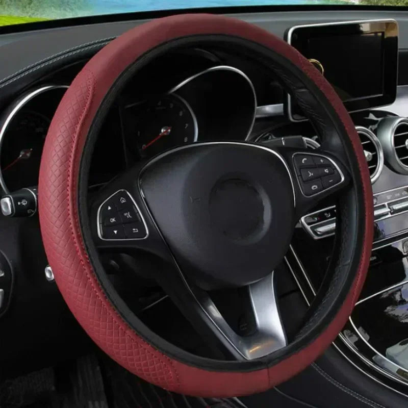 Car Steering Wheel Cover Skidproof Auto Steering- Wheel Cover Anti-Slip Embossing Leather Car-styling Car Accessories