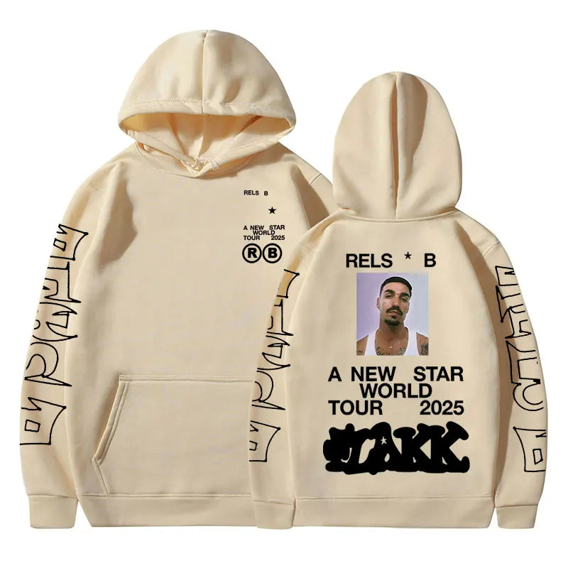 Rapper  Rels B A New Star World Tour 2025 Hoodies Men Women Clothing Fashion Hip Hop Sweatshirts Oversized Long Sleeve Pullovers