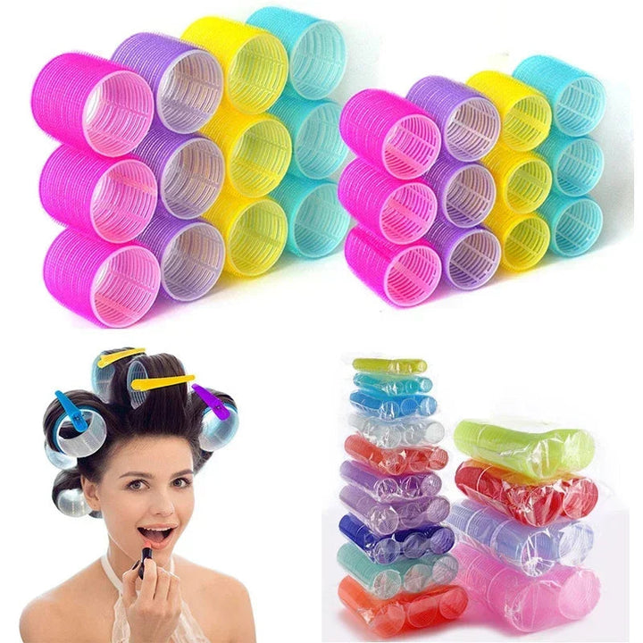 Hair Rollers Self Grip Hook Hair Curlers Heatless Roller Salon Dressing Curlers Jumbo Size Sticky Hair Styling Tools Halalzen