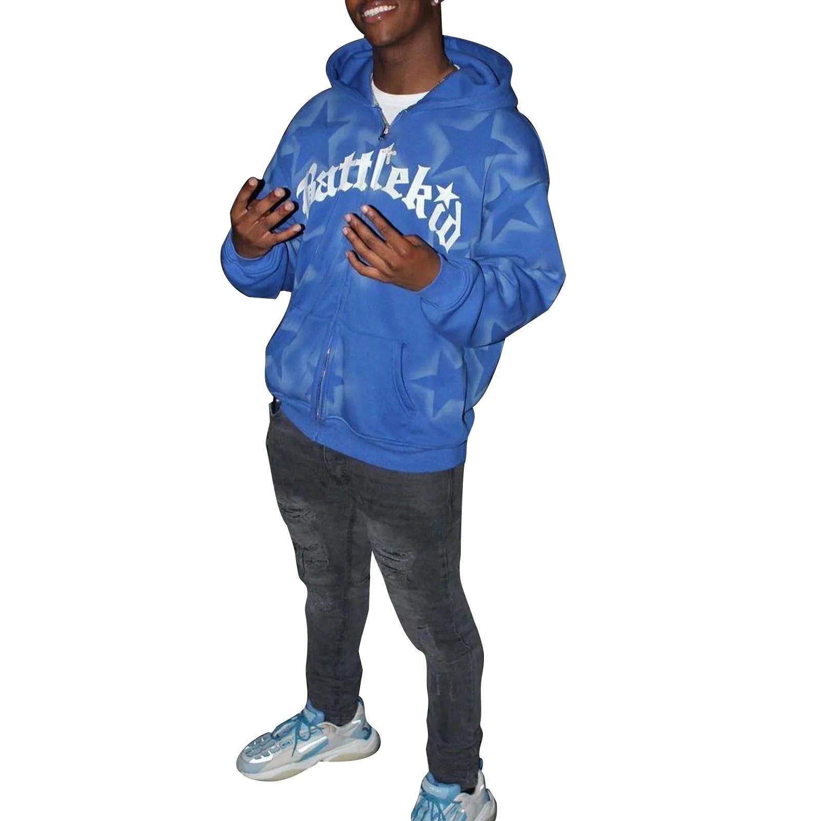 Men'S And Women'S Fashion Casual Star Y2k Gothic Clothes Retro Streetwear Pattern Pullover Casual Fashion For Men Harajuku