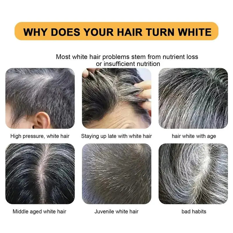 50G White Hair to Black Soap Restores Gray Beard Cleanses Hair Nourishes Black Hair Brightens Hair Men Women Shampoo Hair Care Halalzen